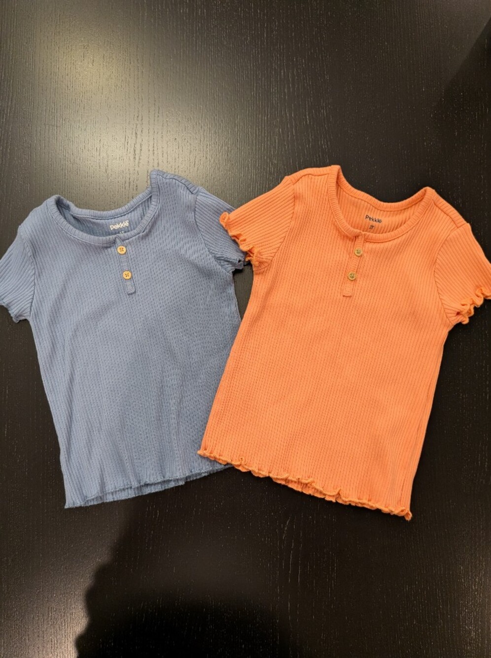 Primary Kids Short Sleeve Ribbed Tee - Blue and Orange
